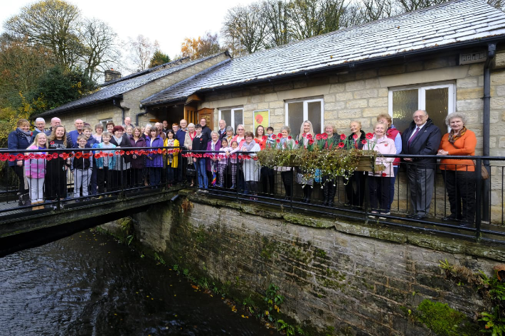 crowd outside Barrow Bridge Mission